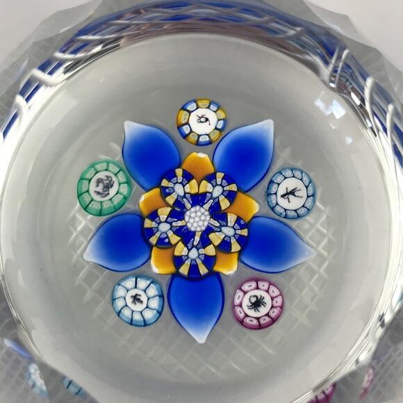 Perthshire PP215 2000 Multifaceted Lampwork Flower Picture Cane Paperweight Cert - Picture 7 of 14